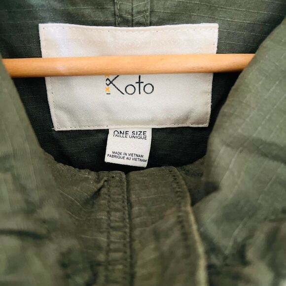 Urban Outfitters Men’s Green Khaki Rain Coat Jacket Cape Poncho Outerwear Size - Picture 2 of 3